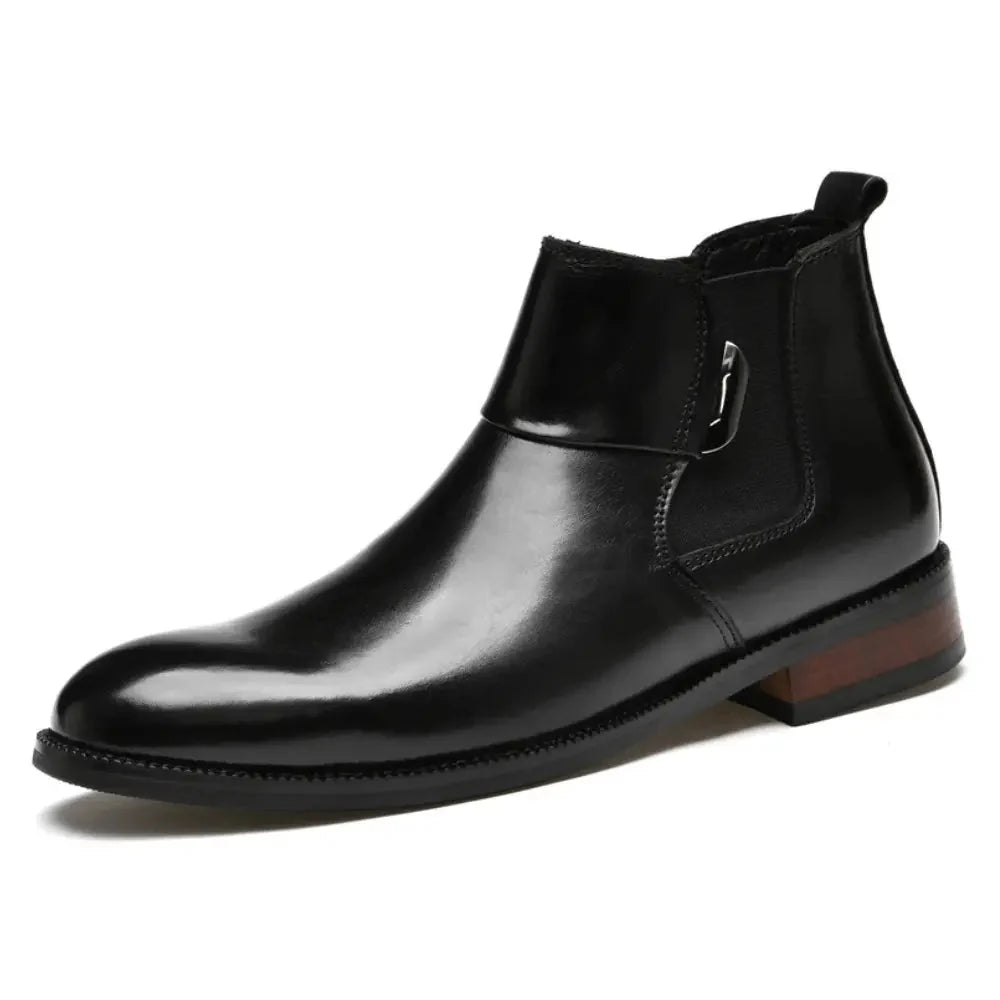 Chelsea Støvler Herre i Læder med 8 cm Hæl – Elegante og Komfortable Chelsea Boots til Fest og Hverdag 6