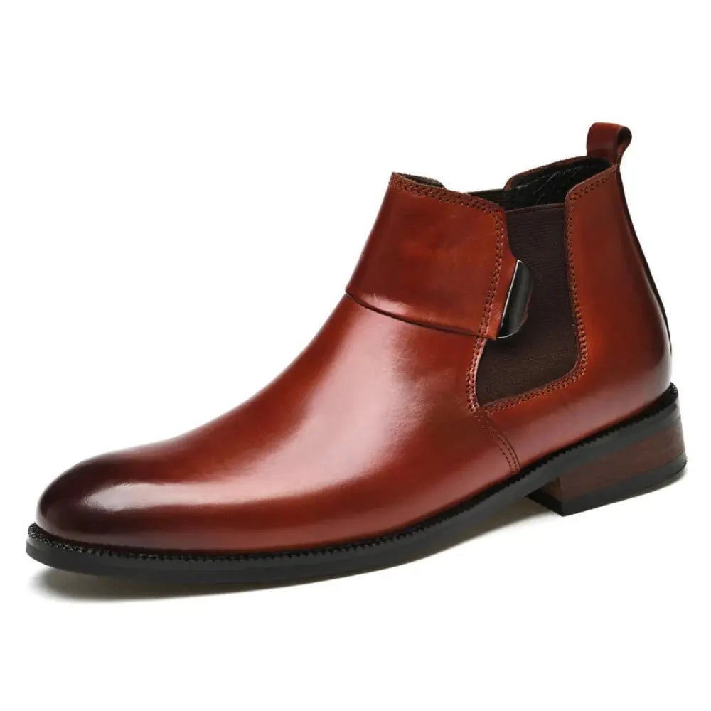 Chelsea Støvler Herre i Læder med 8 cm Hæl – Elegante og Komfortable Chelsea Boots til Fest og Hverdag 5