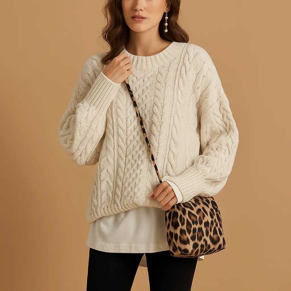 Chunky Striktrøje Dame | Oversize Design med Rund Hals | Komfortabel og Elegant til Koldere Dage 1