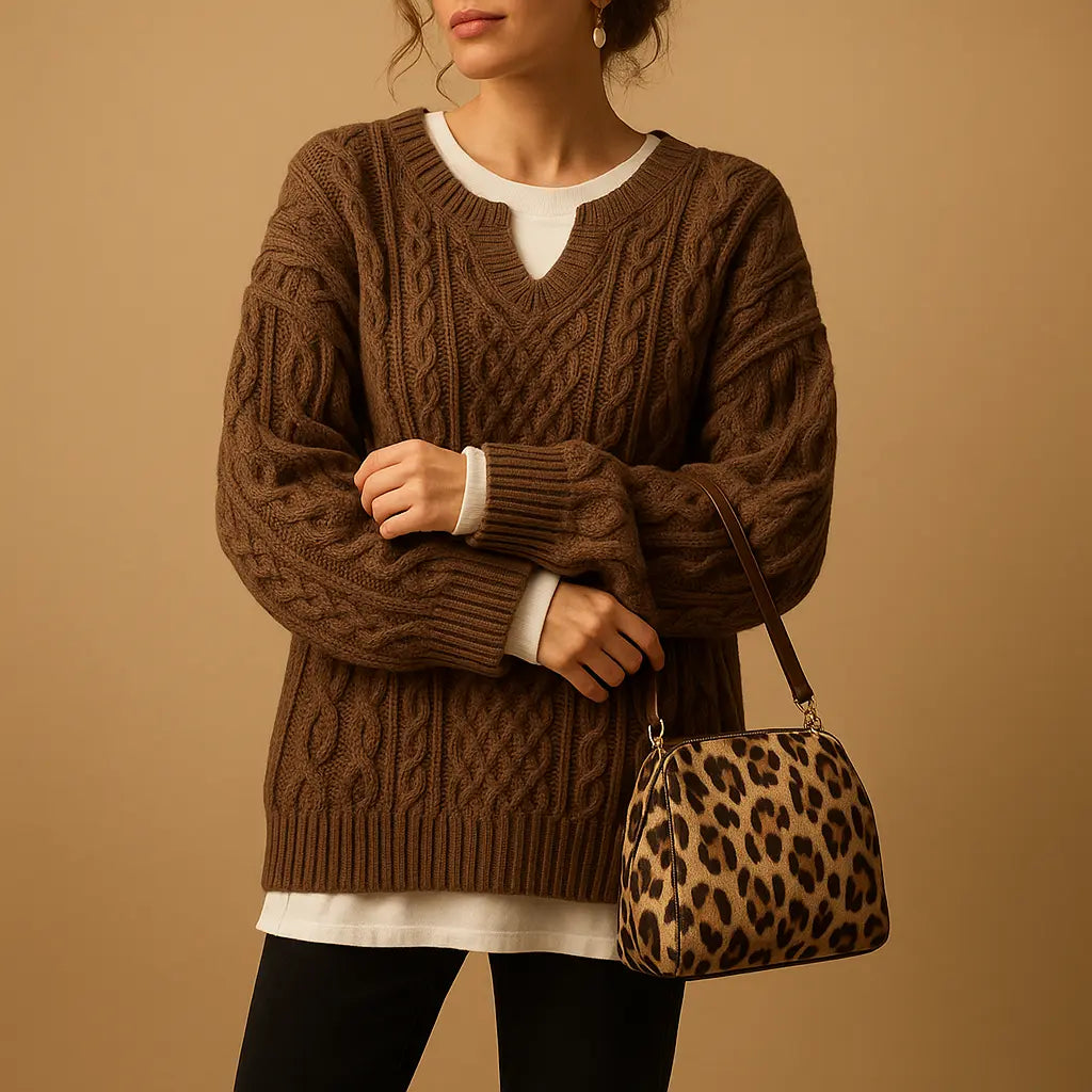 Chunky Striktrøje Dame | Oversize Design med Rund Hals | Komfortabel og Elegant til Koldere Dage 2