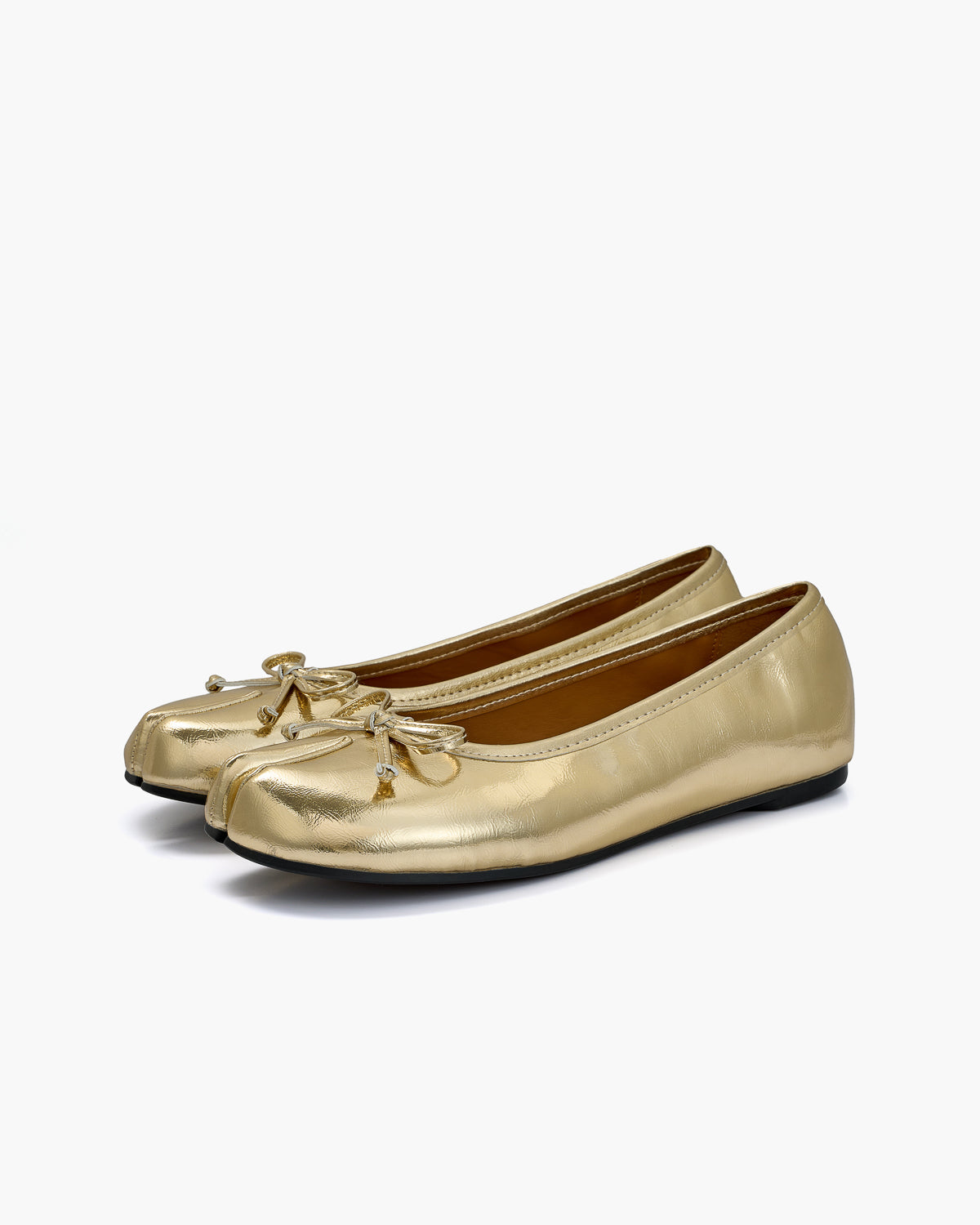 Tabi Ballet Flats Women – Bow Split Toe Microfibre Leather