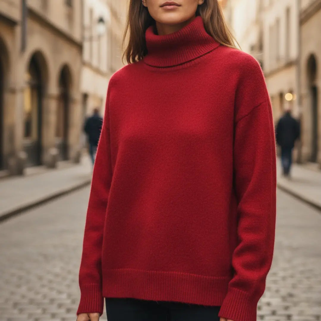 Nora | Sweater Dame – Rullekrave, Blød Komfort & Varm Pasform Til Vinter