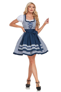 Oktoberfest Kostume Dame Dirndl Blå – Kjole, Forklæde og Bluse