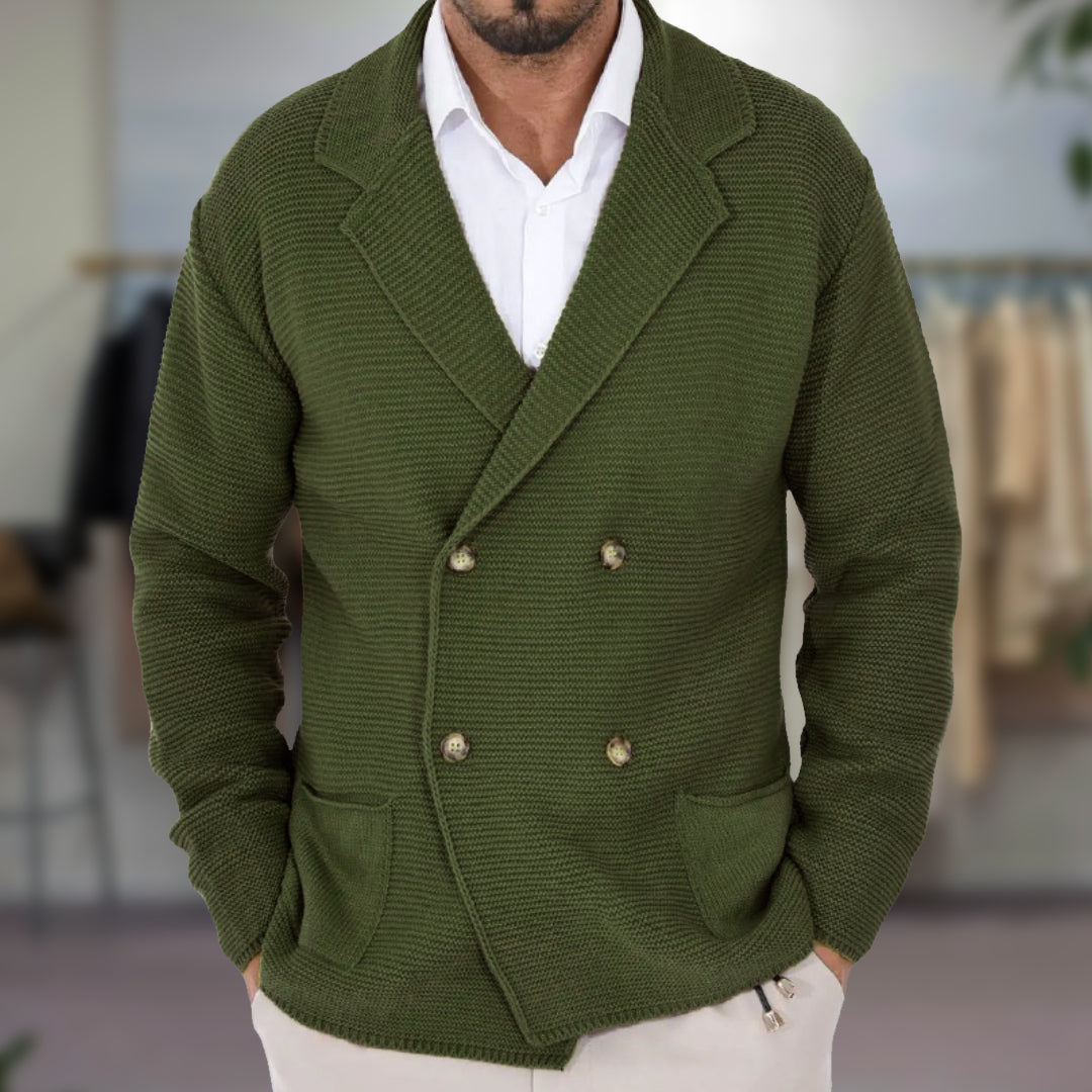 Classic Collection | Men's Cardigan with Double-Breasted Design | Structured Knit for Smart Casual Style 14