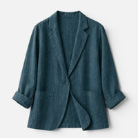 Karla Langærmet Bomuldsblazer Dame – Tailored med Stilrent Snit