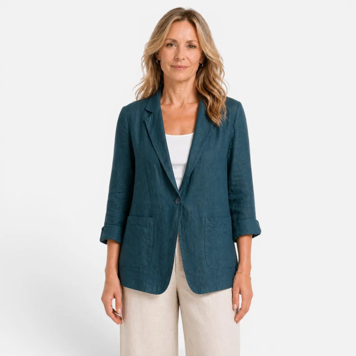 Karla Langærmet Bomuldsblazer Dame – Tailored med Stilrent Snit Panorla