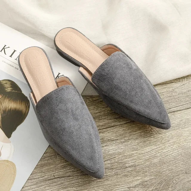 Casual Mules Dame – Spids Tå Slip-On med Blokhæl
