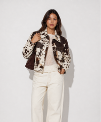 Stella Printed Jacket Women – Statement Boxy Jacket Open Front