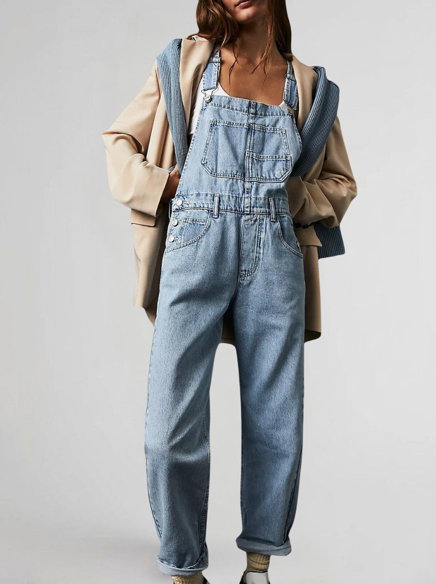 Denim Jumpsuit Dame – Straight Leg Buksedragt til Hverdag