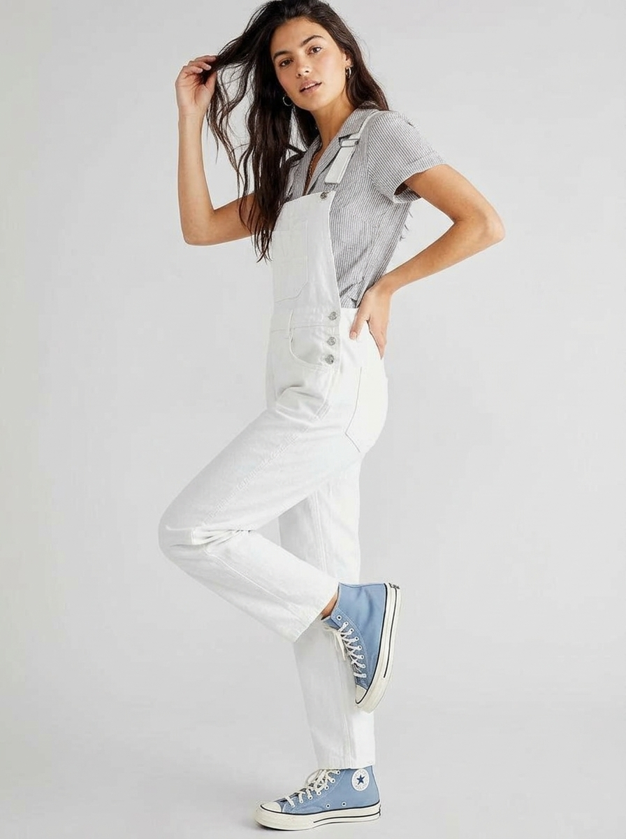Denim Jumpsuit Dame – Straight Leg Buksedragt til Hverdag