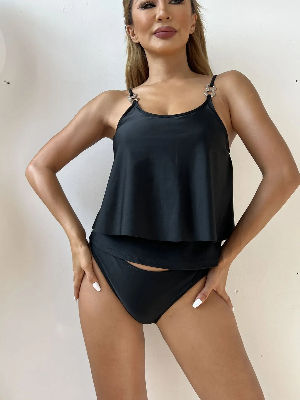 Tankini Set Women 2-Piece – Scoop Neck Swing Beach Swimwear