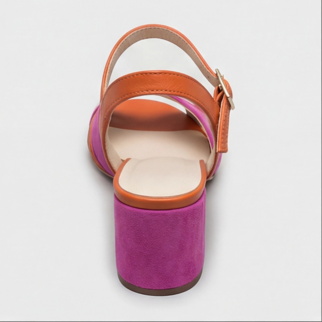 Kilehæl Sandaler Dame – Rosa Sandaler med Justerbar Ankelrem og Åben Tå