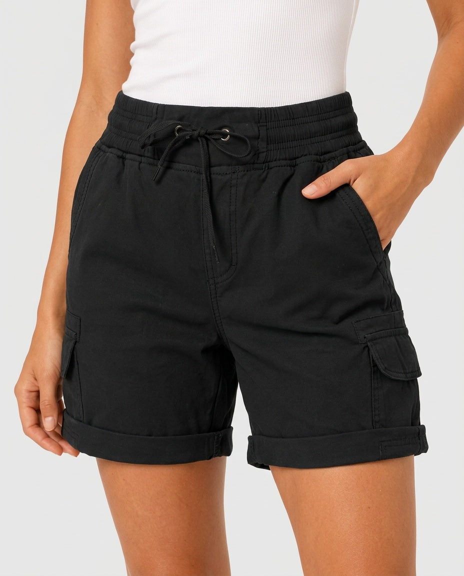 Cargoshorts Dame – Løs Pasform med Snøre og Flaplommer