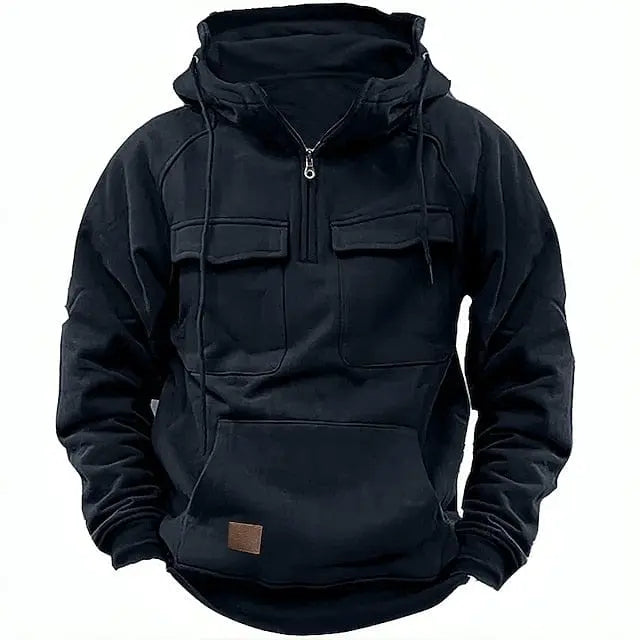 Hættetrøje Mænd | Hoodie med Justerbar Hætte og Kængurulomme | Komfortabel til Kølige Dage 3