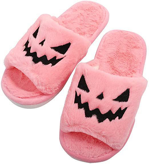 Halloween Hjemmesko Dame – Græskar Slip-in Sutsko med Blød Sål