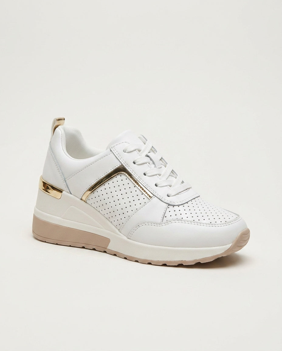 Platform Sneakers Dame Snøre – Chunky Sål og Polstret Indersål