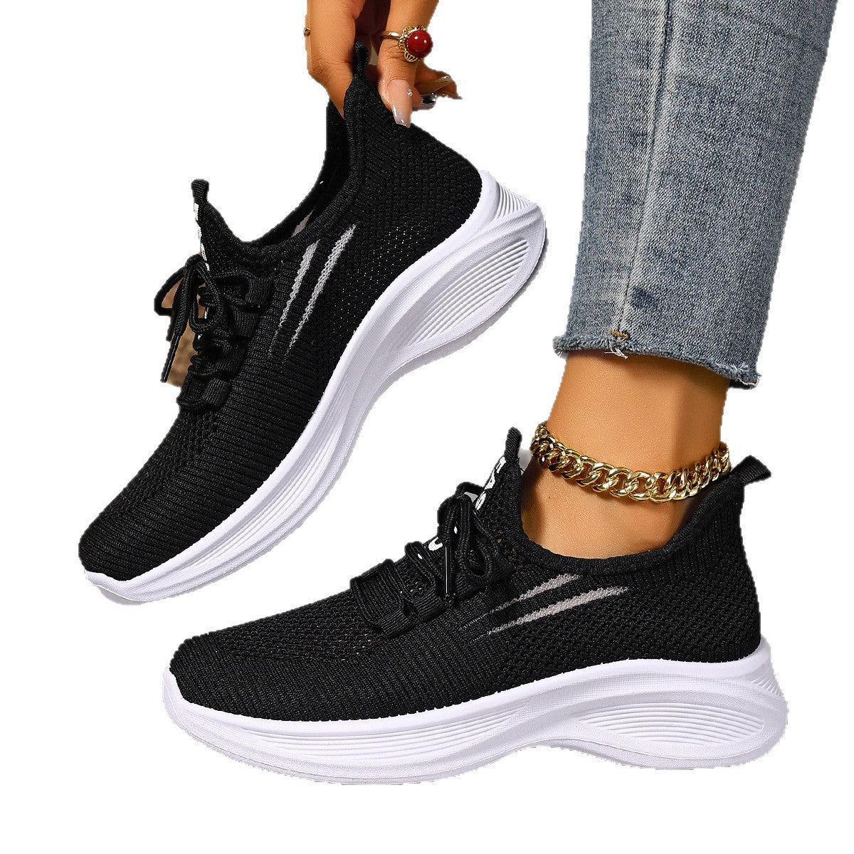 Sneakersy z Siatki Damskie Lekkie – Oddychające Sneakersy na Co Dzień