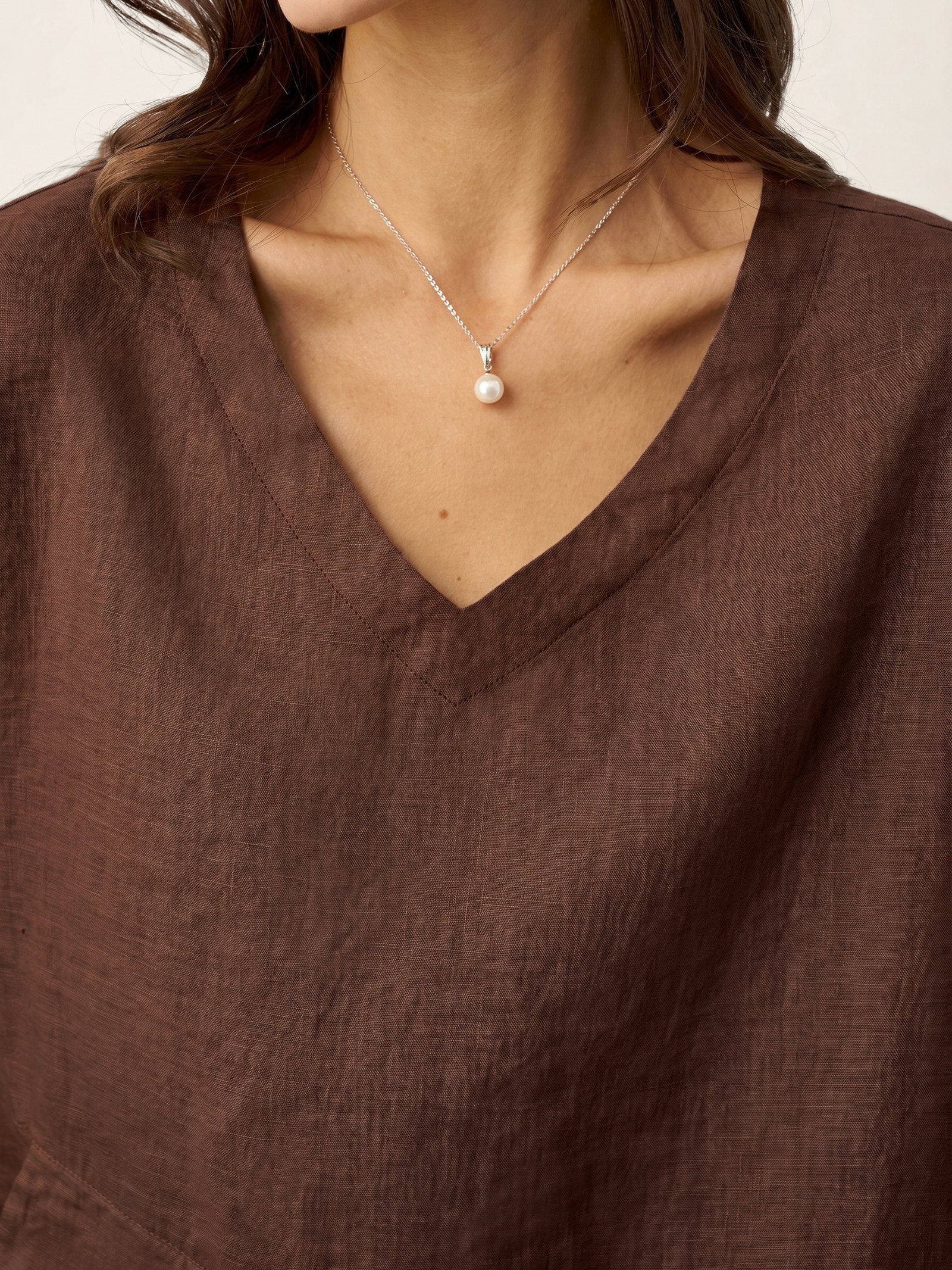 Viola Hørtop Dame – Drop Shoulder med Asymmetrisk Lag-kant