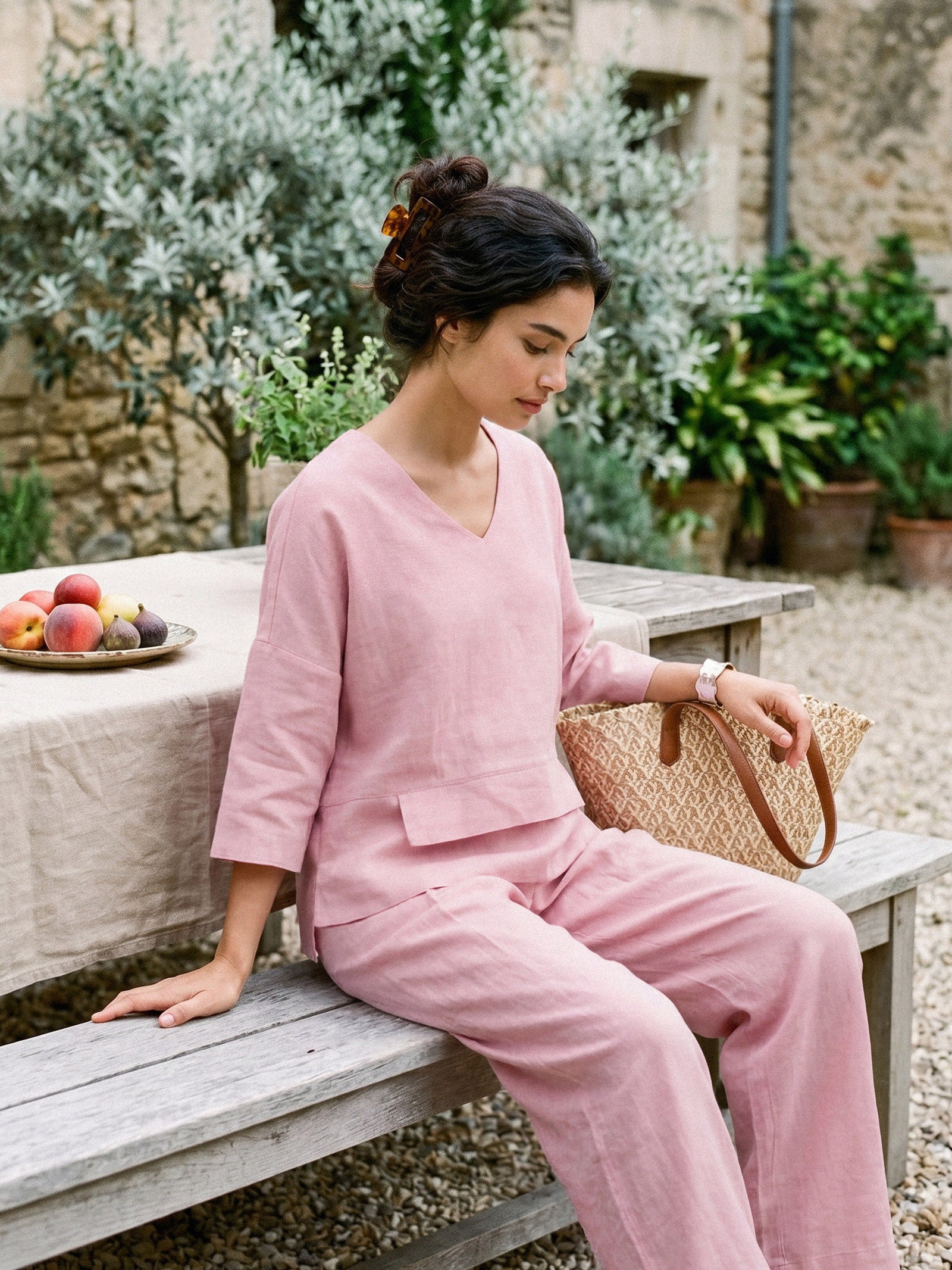 Viola Hørtop Dame – Drop Shoulder med Asymmetrisk Lag-kant