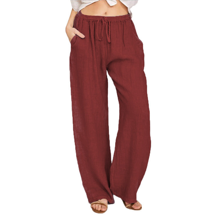 Linen Blend Pants Women – Wide Leg High Waist Linen Pants for Summer