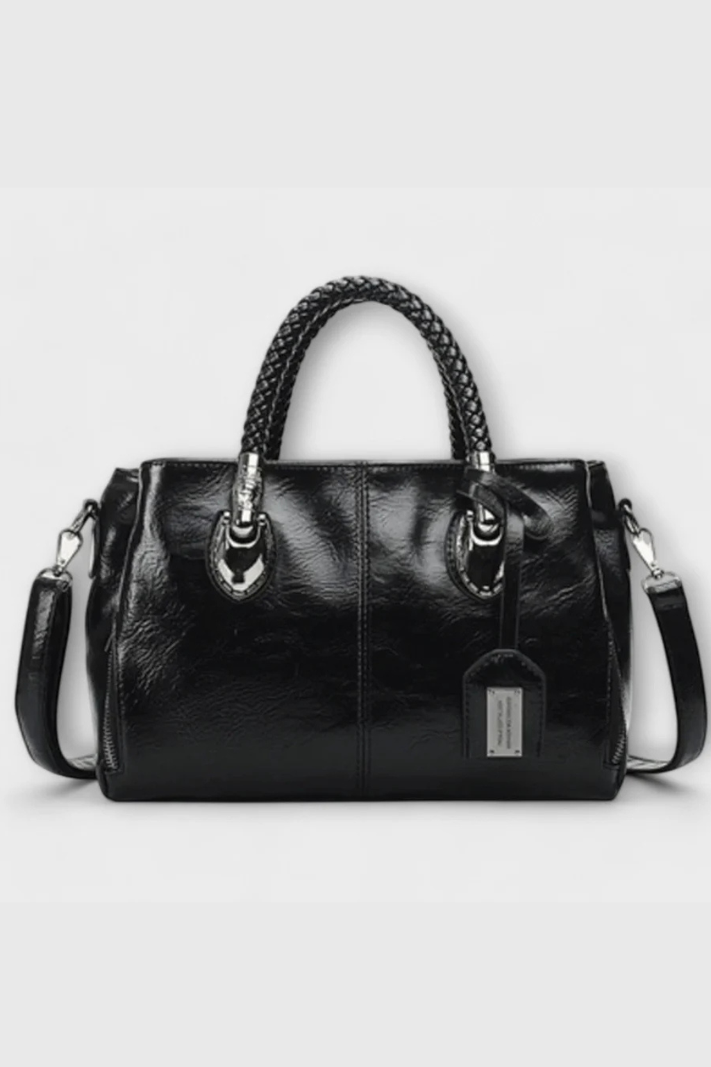 Struktureret Håndtaske med Flettede Håndtag | Elegant Design til Hverdagsbrug 2