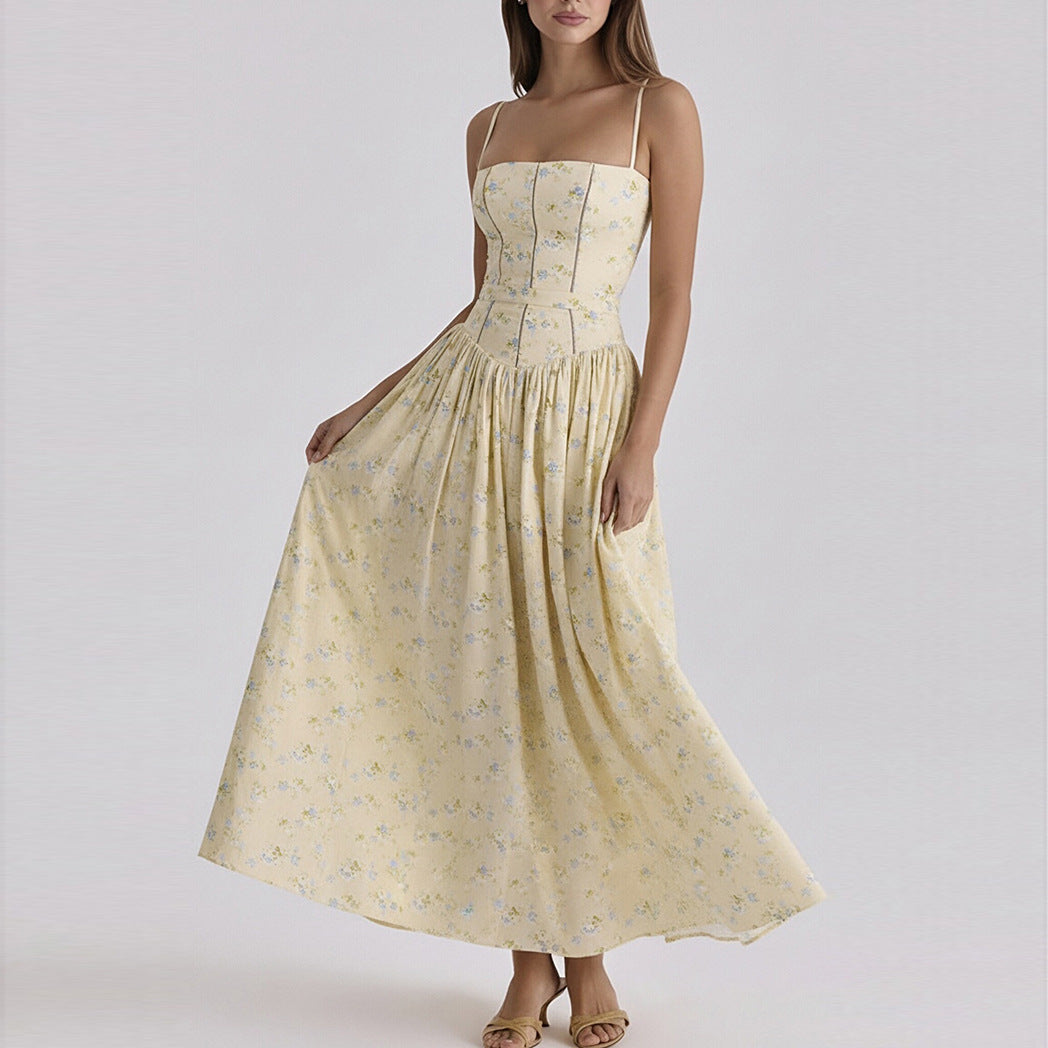 Blomstret Maxikjole Dame – Sommerkjole med Print