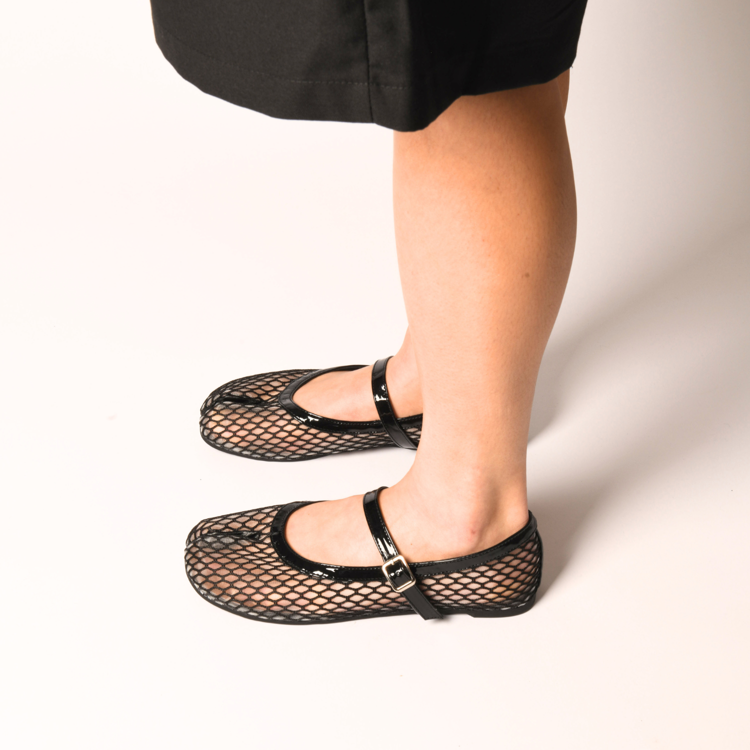 Mary Jane Ballerinaer Dame – Mesh med Rem Sort