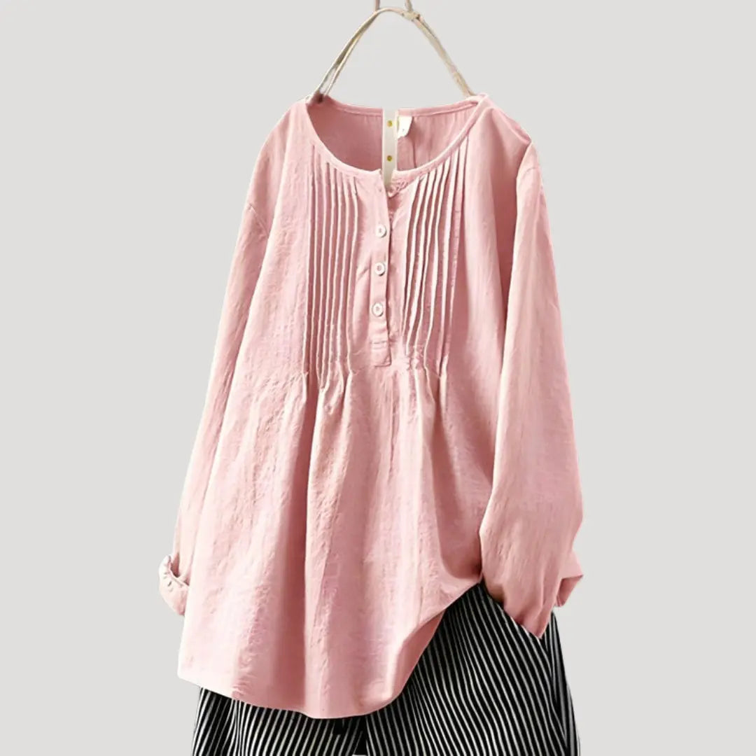 Tunikabluse til Kvinder | Plisseret Design med Lange Ærmer | Elegant og Komfortabel til Hverdag 2