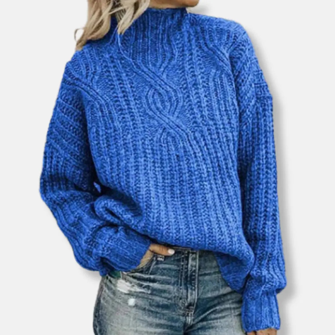 Oversize Striktrøje med Rullekrave til Damer - Komfortabel Vinter Sweater 5