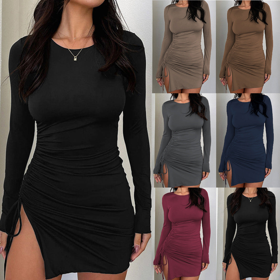 Dopasowana Sukienka Mini Bodycon – Długi Rękaw