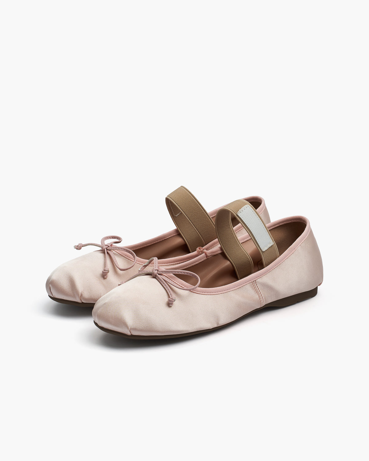 Satin Ballerina Sko Dame – Rund Snude i Blødt Satin