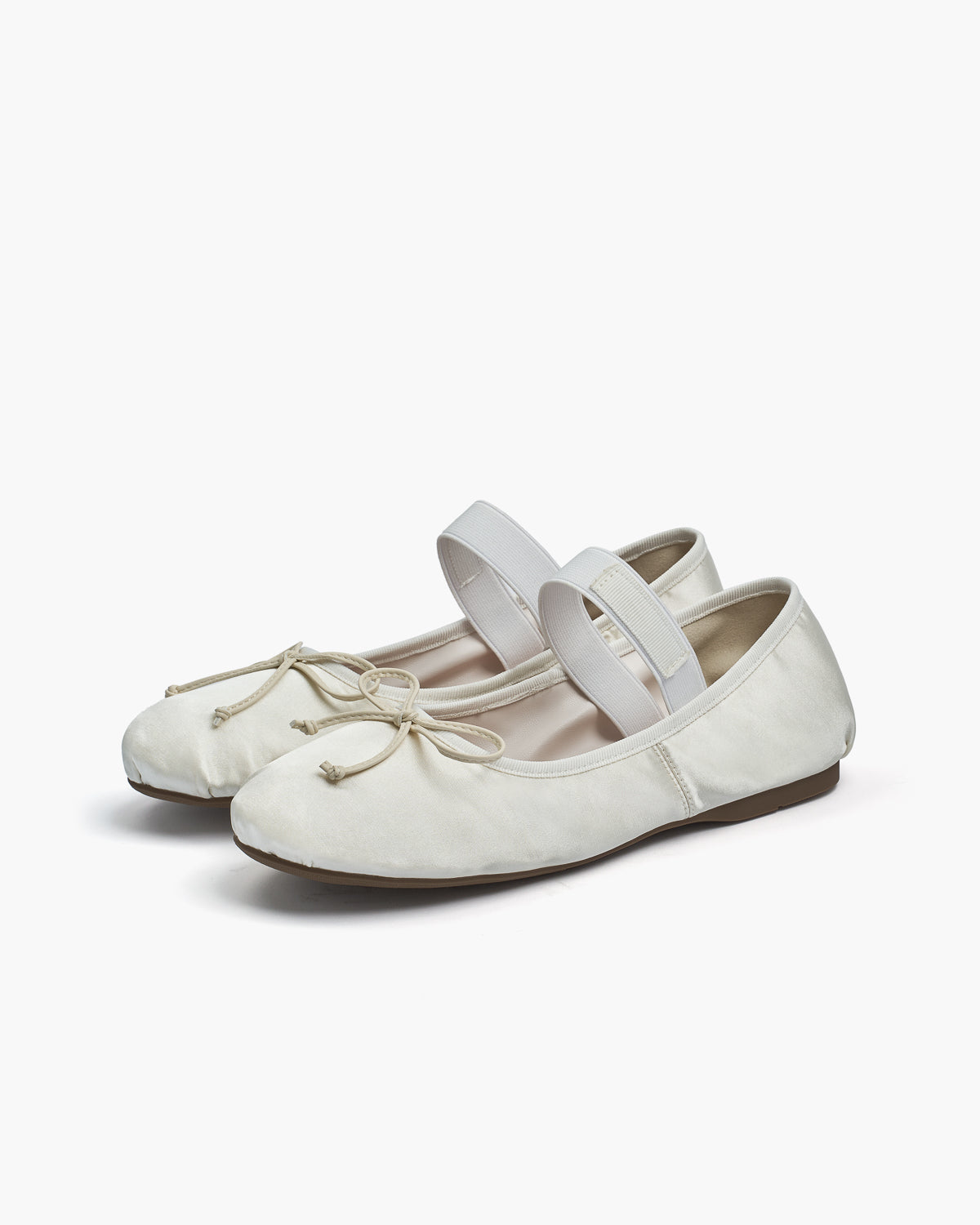 Satin Ballerina Sko Dame – Rund Snude i Blødt Satin