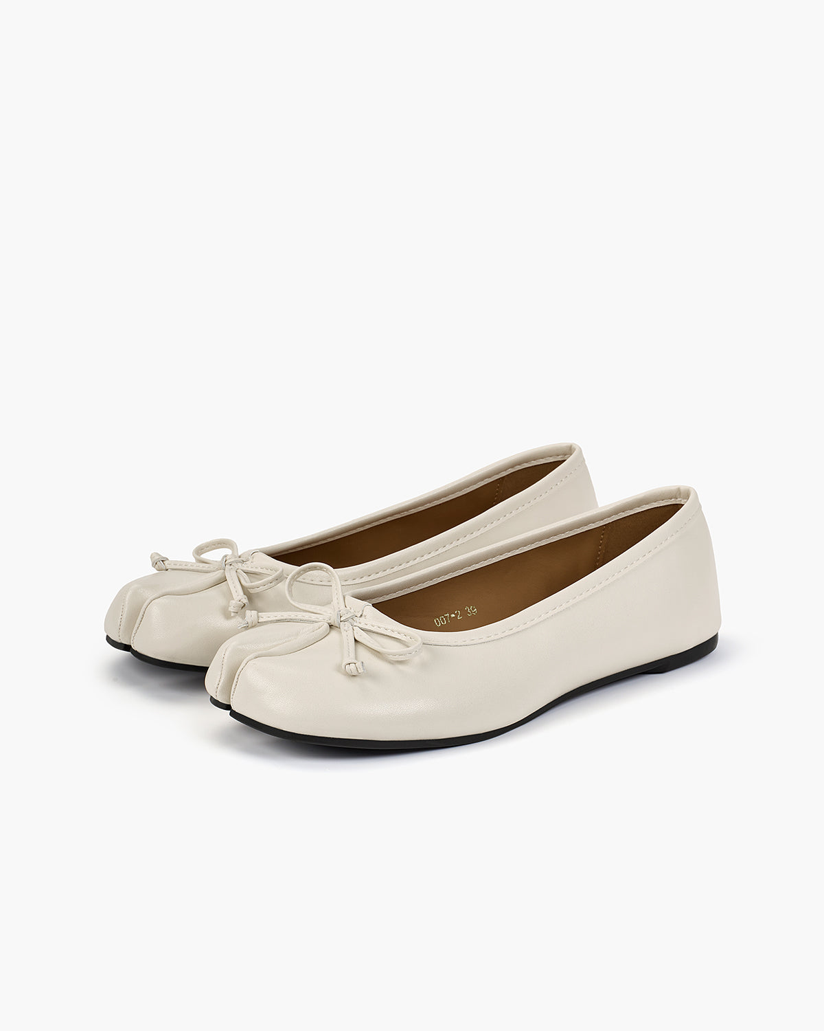 Tabi Ballet Flats Women – Bow Split Toe Microfibre Leather