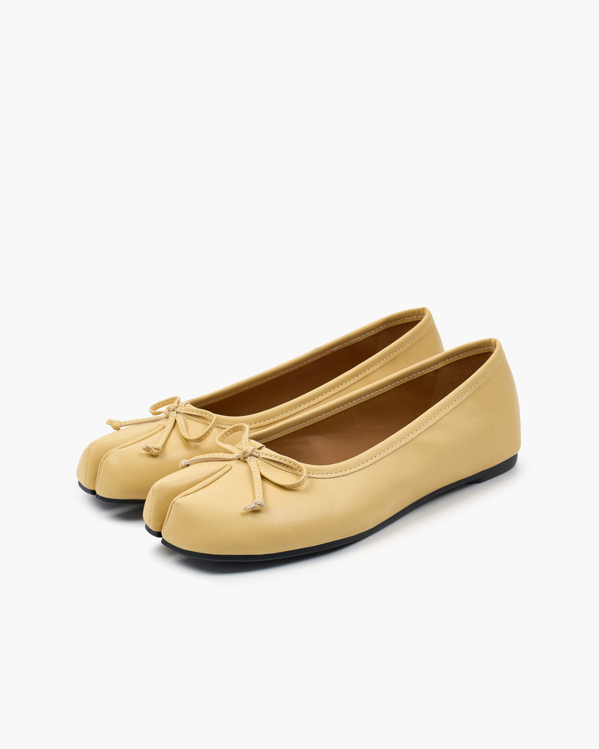 Tabi Ballet Flats Women – Bow Split Toe Microfibre Leather