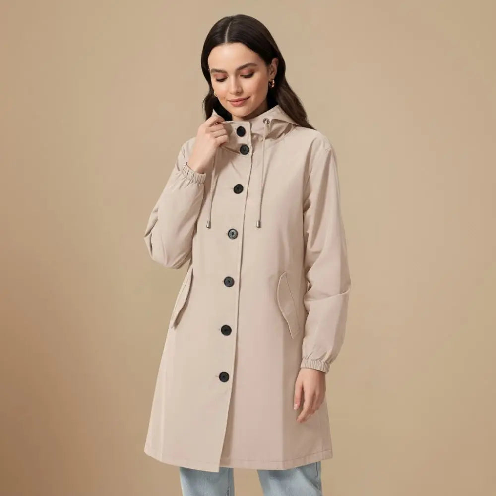 Vinterjakke Dame – Let Windjakke med Hætte – Beskyttende Komfort til Overgangsvejr