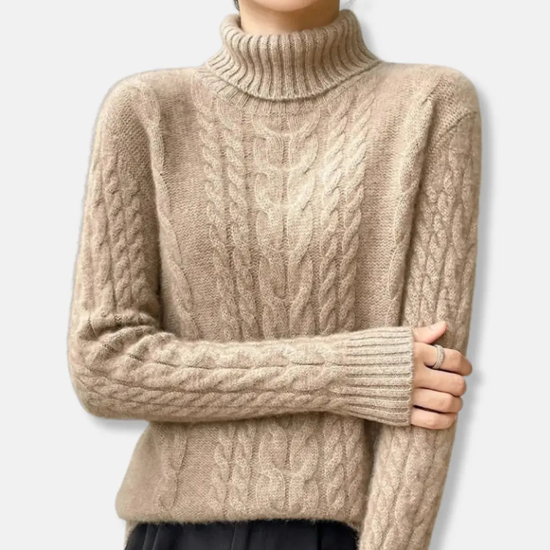 Sigrid | Kabelstrik Rullekrave Sweater Dame