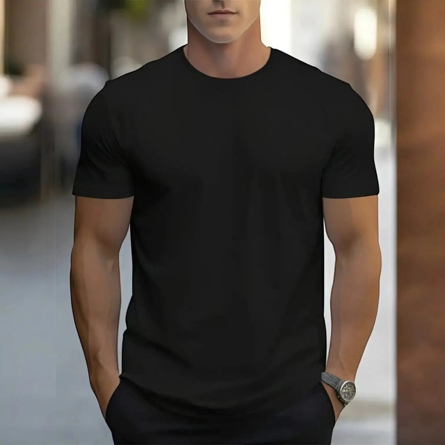 Klassisk Hvid T Shirt Herre | Let Bomuldsdesign med Kort Ærme | Komfortabel Hverdagstøj 7