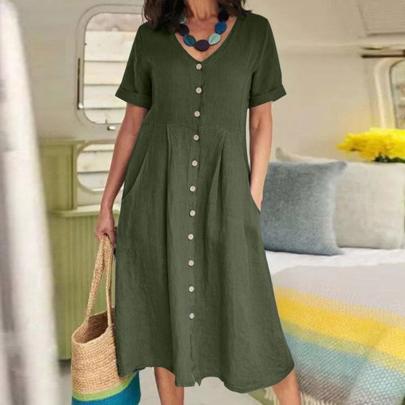Button-Front Shirt Dress Women – Light Summer Dress
