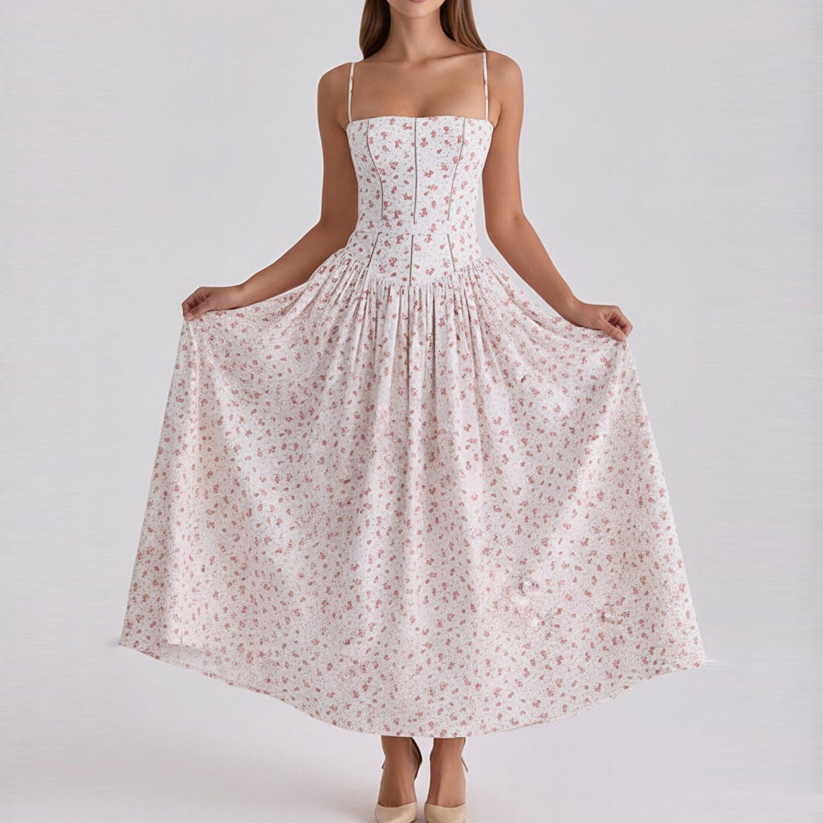 Blomstret Maxikjole Dame – Sommerkjole med Print