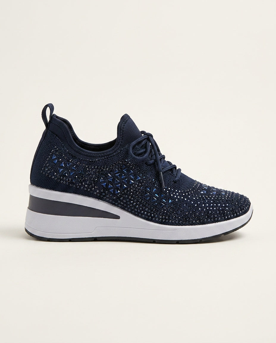 Platform Sneakers Dame Similisten – Snøre med Chunky Sål