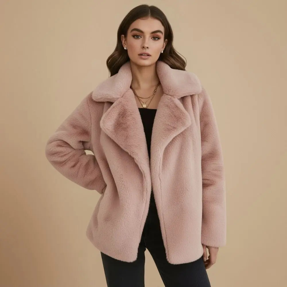 Astrid | Blød Pluche Vinterjakke Dame