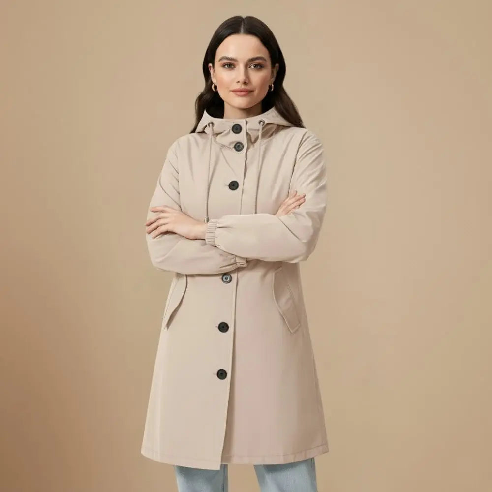 Vinterjakke Dame – Let Windjakke med Hætte – Beskyttende Komfort til Overgangsvejr