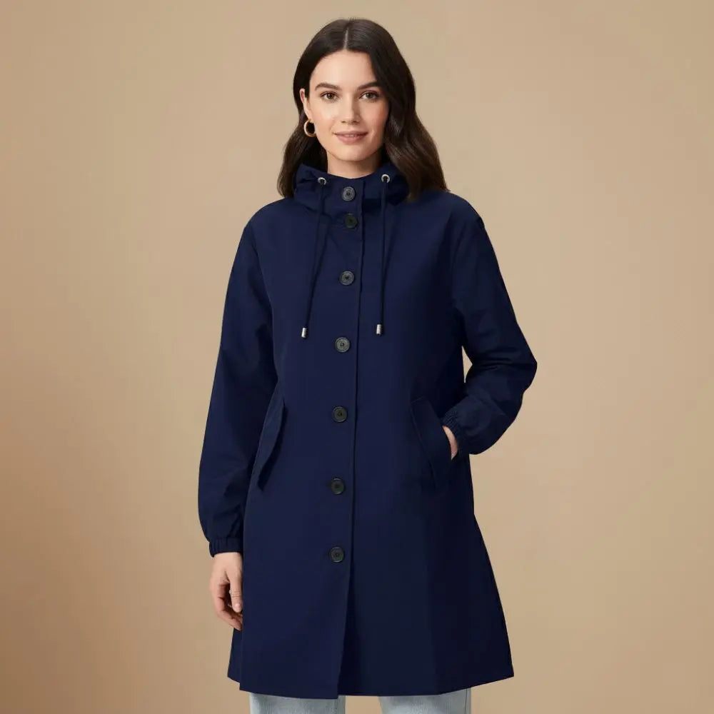 Vinterjakke Dame – Let Windjakke med Hætte – Beskyttende Komfort til Overgangsvejr