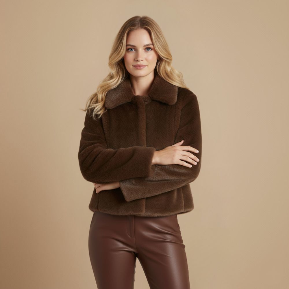 Freja | Jakke Dame – Kunstpels, Løs Pasform & Varm Efterår-Vinter Stil 3
