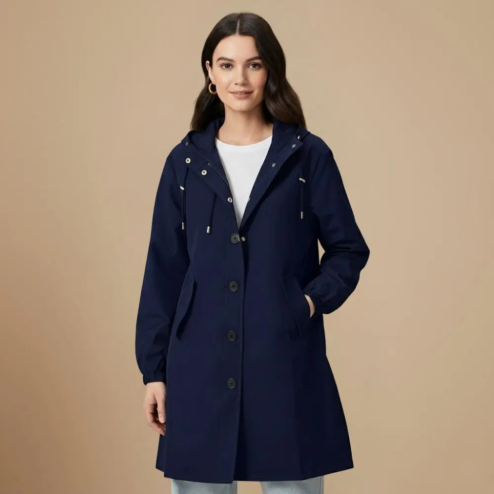 Vinterjakke Dame – Let Windjakke med Hætte – Beskyttende Komfort til Overgangsvejr