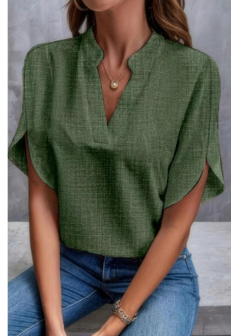 Chiffon Bluse Dame V-Hals – Let og Luftig