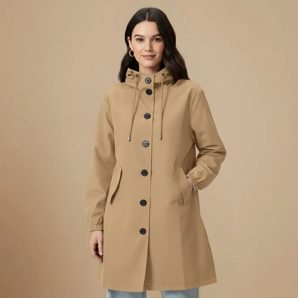 Vinterjakke Dame – Let Windjakke med Hætte – Beskyttende Komfort til Overgangsvejr