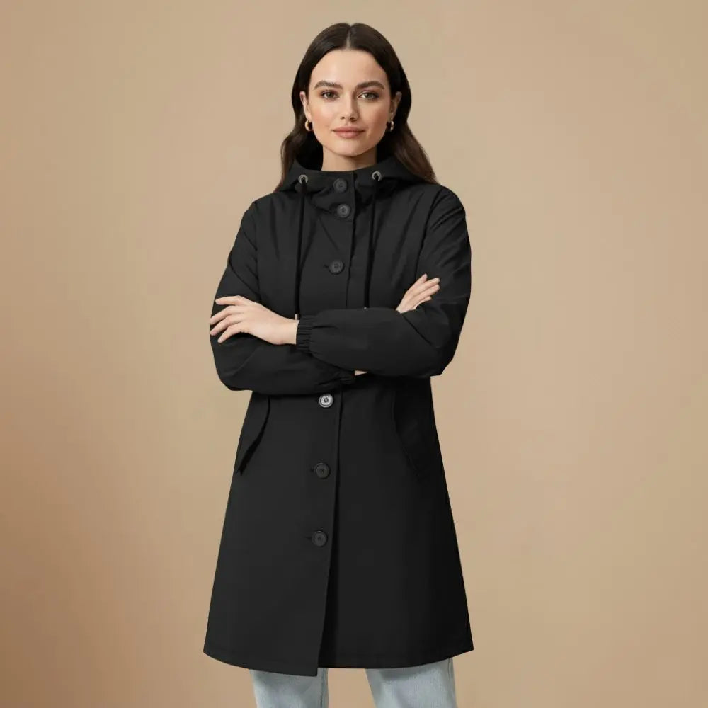 Vinterjakke Dame – Let Windjakke med Hætte – Beskyttende Komfort til Overgangsvejr