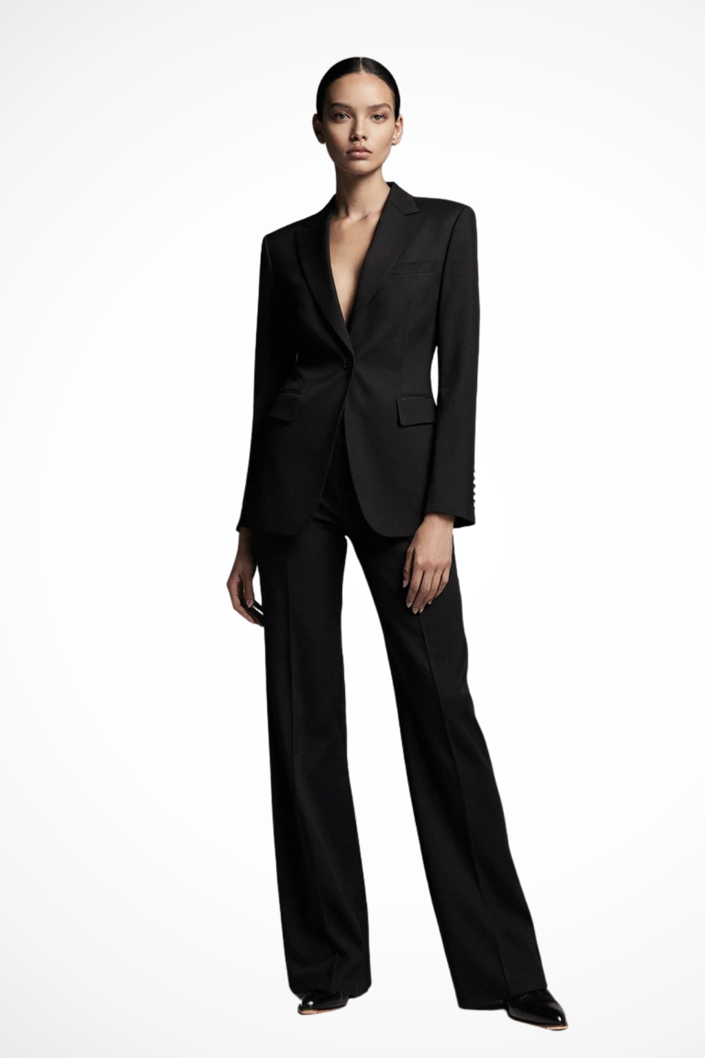 Liora | Jakkesæt Dame 2-Delt med Fitted Blazer og Wide Leg Bukser | Komfortabelt Sæt til Arbejde og Fest 4