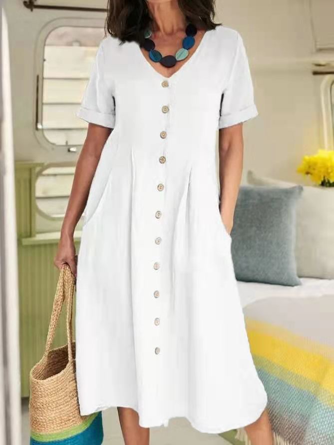 Button-Front Shirt Dress Women – Light Summer Dress